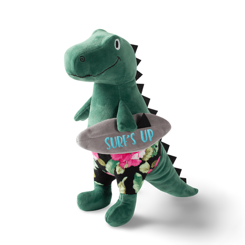 Surfing T Rex Plush Dog Toy