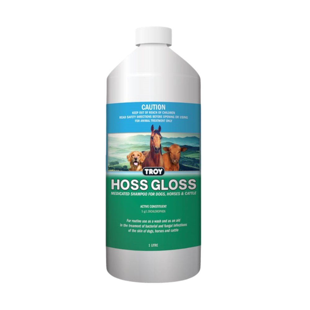 Troy Hoss Gloss Medicated Shampoo For Horses And Dogs