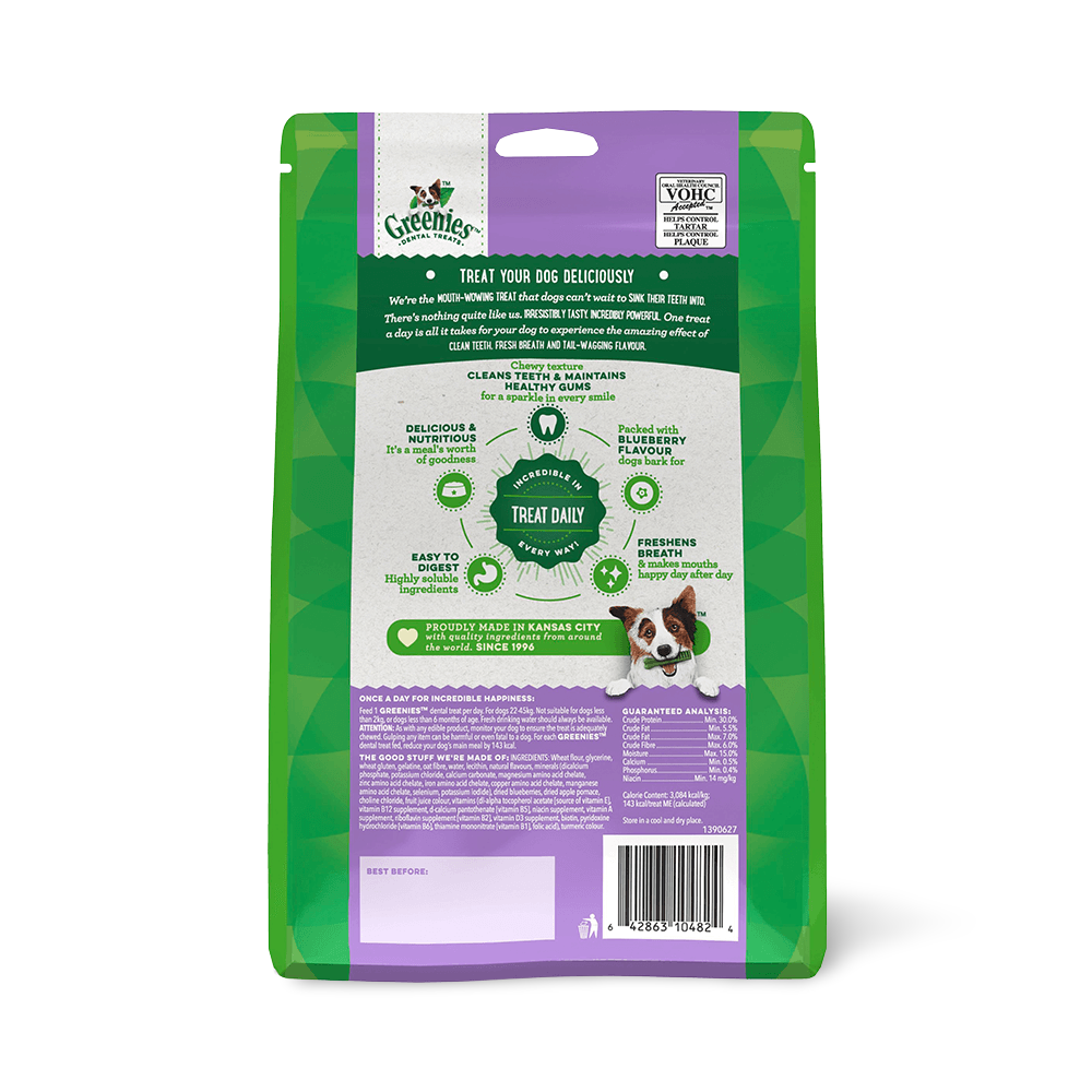 Blueberry Flavour Large Dog Dental Treats