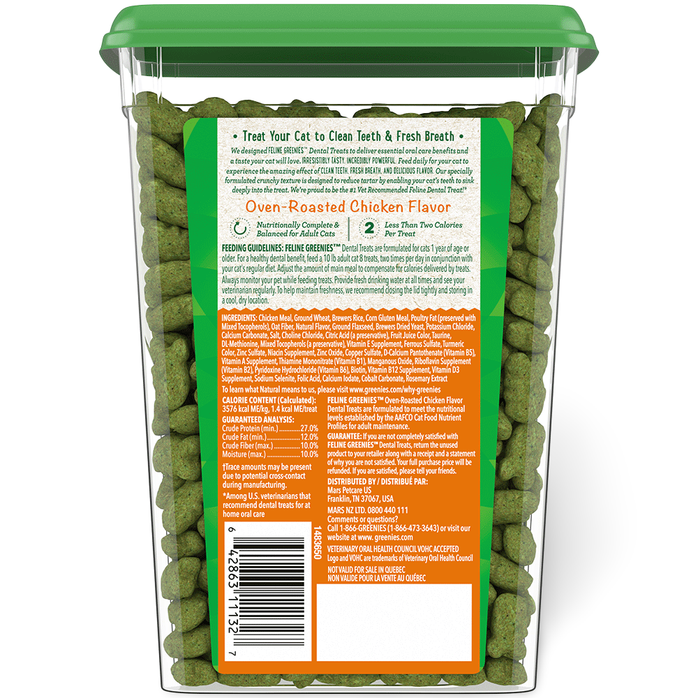 Feline Treats Dental Oven Roasted Chicken Flavour Tub