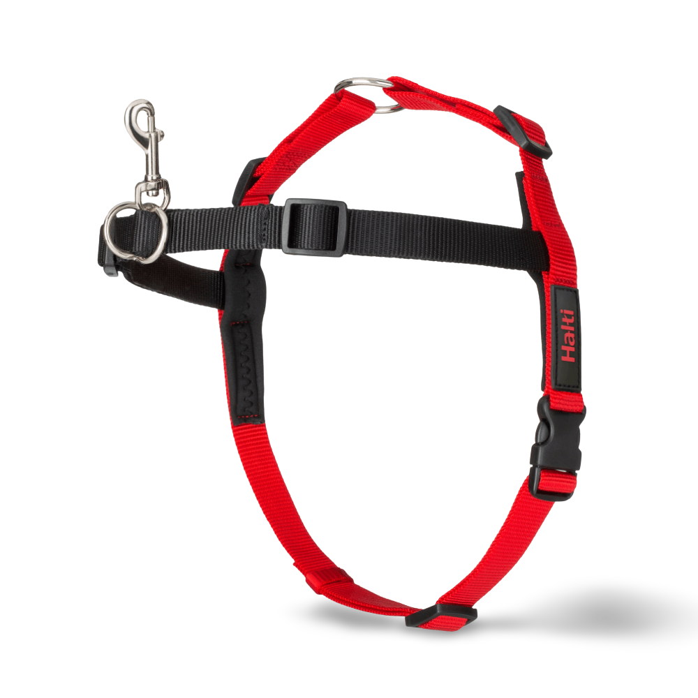 Front Control Dog Harness Black & Red