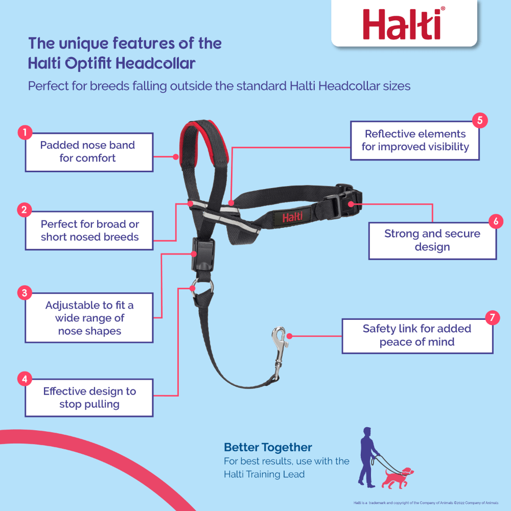 Optifit Dog Head Collar in Black