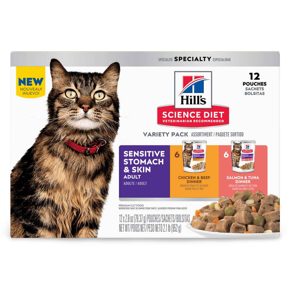 Adult Sensitive Skin And Stomach Variety Pack Cat Food Pouches