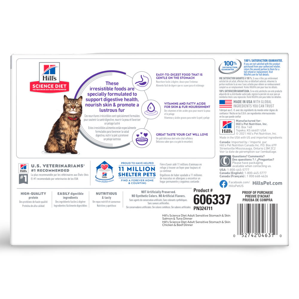 Adult Sensitive Skin And Stomach Variety Pack Cat Food Pouches