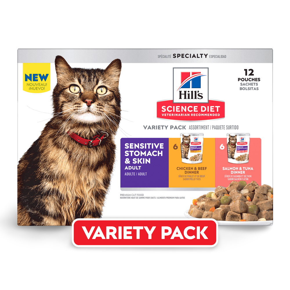 Adult Sensitive Skin And Stomach Variety Pack Cat Food Pouches