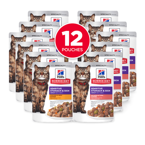 Adult Sensitive Skin And Stomach Variety Pack Cat Food Pouches