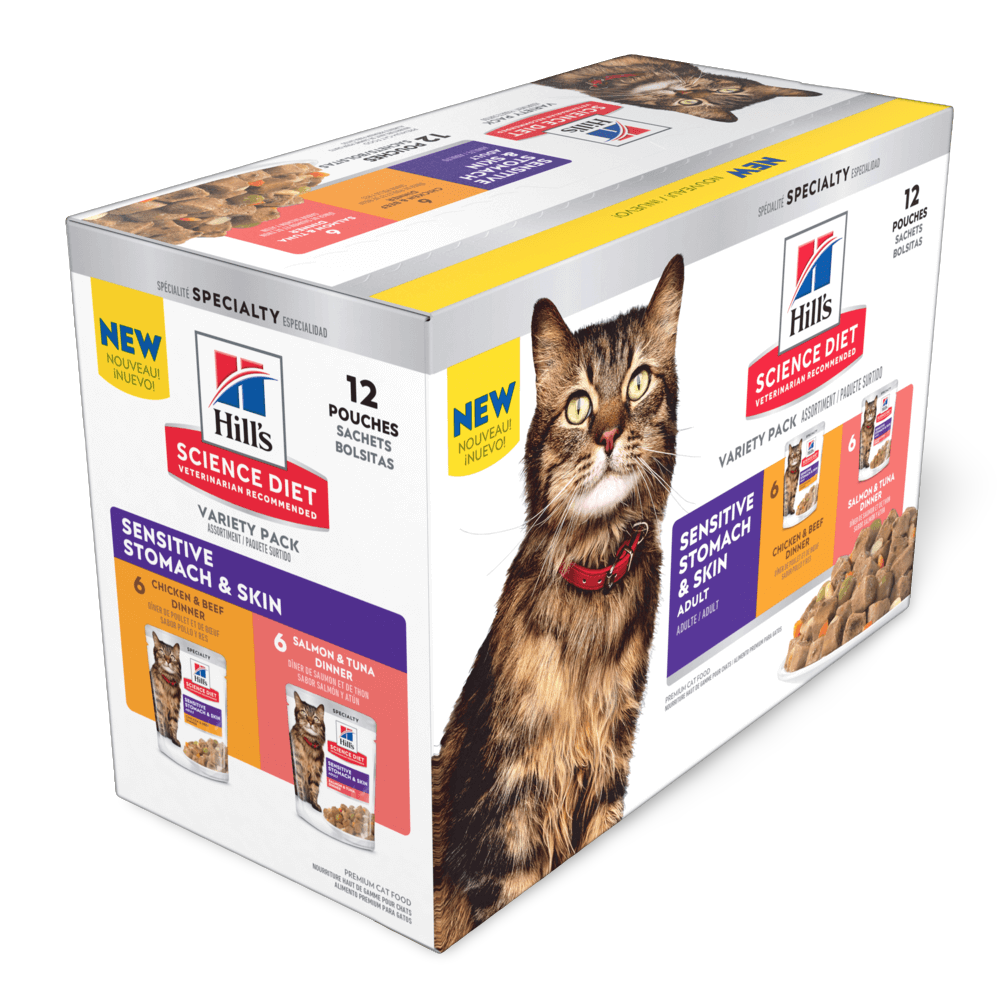 Adult Sensitive Skin And Stomach Variety Pack Cat Food Pouches