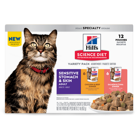 Adult Sensitive Skin And Stomach Variety Pack Cat Food Pouches