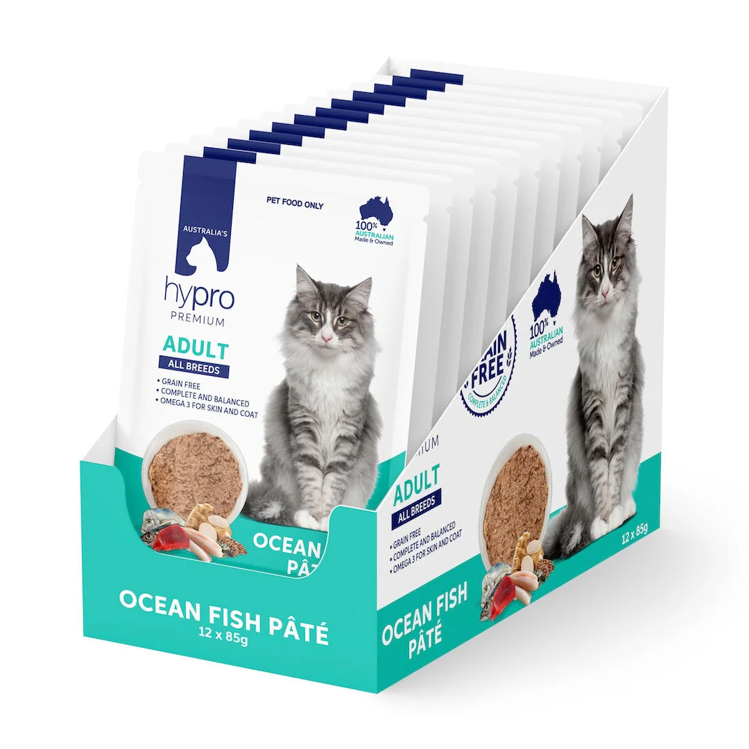 Hypro Premium Grain Free Ocean Fish Paté for Adult Cats 85g x 12