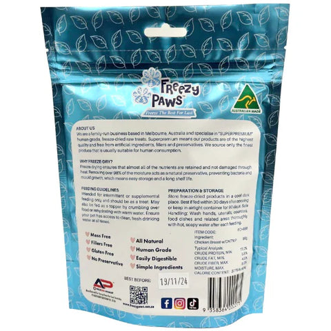 Freezy Paws Freeze Dried Chicken Breast with Catnip Pet Treats for Cats & Dogs