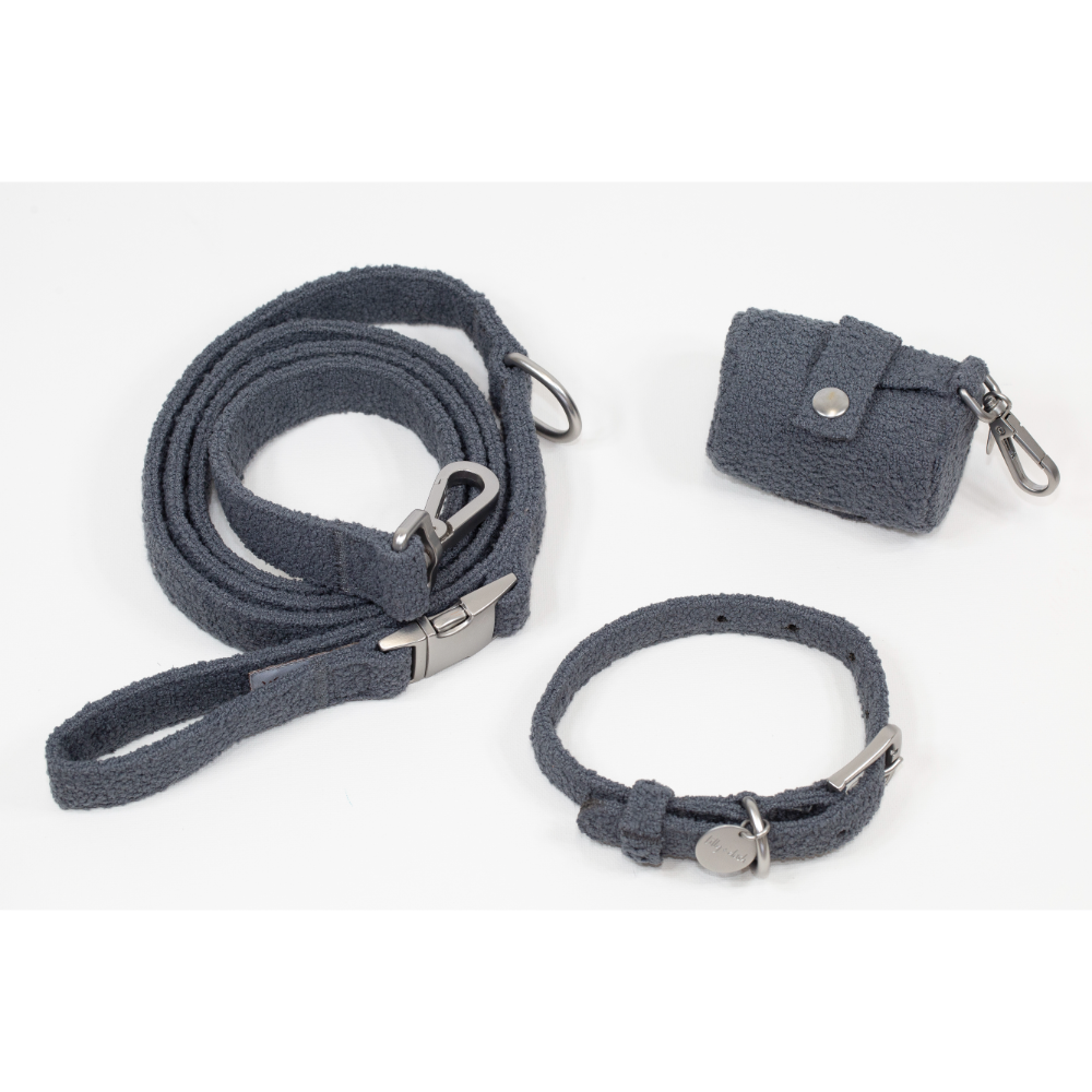 Boucle Medium Dog Collar in Charcoal