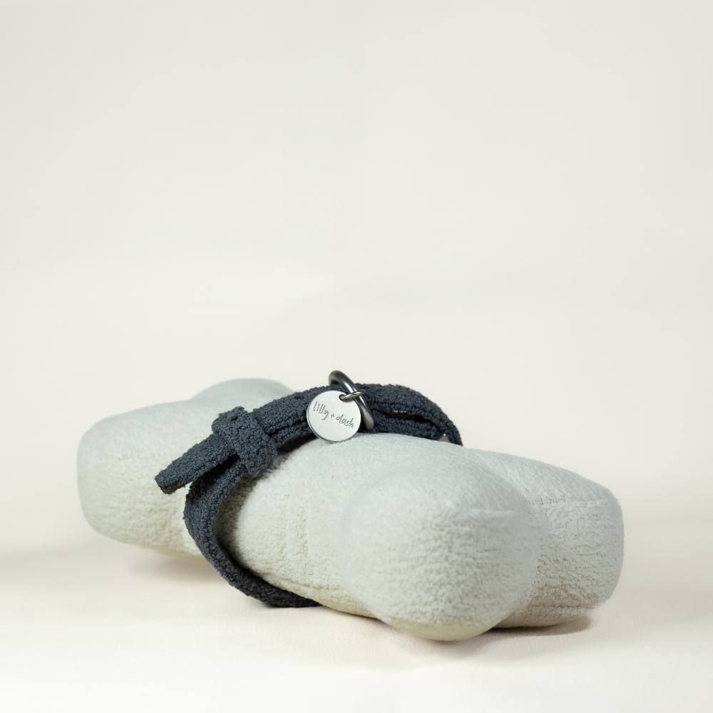 Boucle Medium Dog Collar in Charcoal