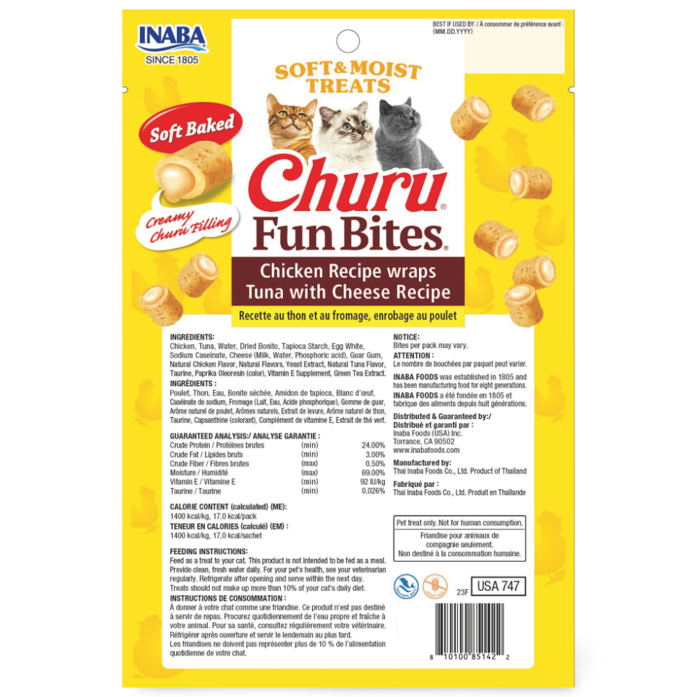 Churu Fun Bites Chicken Recipe Wraps Tuna With Cheese Cat Treats