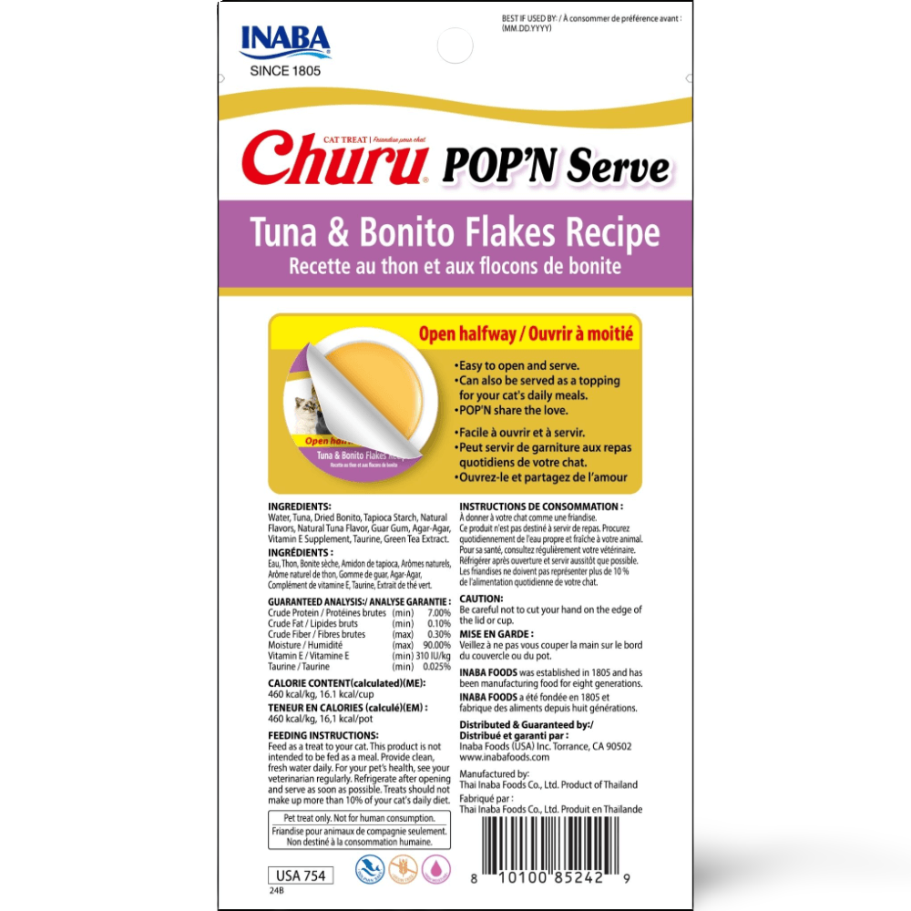 Churu Pop N Serve Tuna And Bonito Flakes Recipe Cat Treats