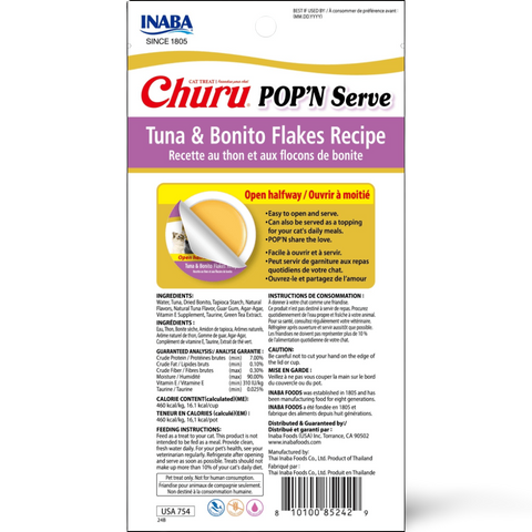 Churu Pop N Serve Tuna And Bonito Flakes Recipe Cat Treats