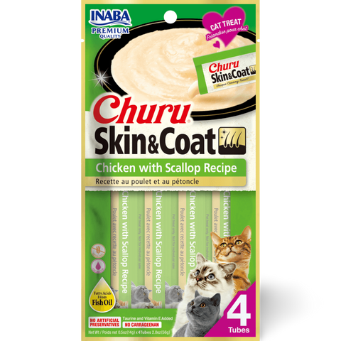 Churu Skin And Coat Chicken With Scallop Recipe Cat Treat