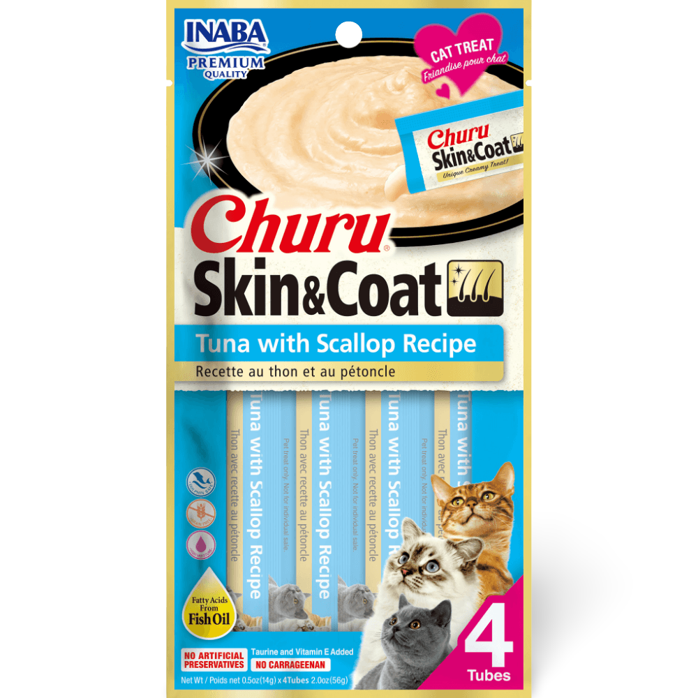 Churu Skin And Coat Tuna With Scallop Recipe Cat Treat
