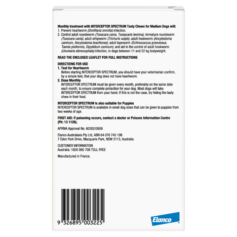 Spectrum Worming Chews Medium Dogs Yellow