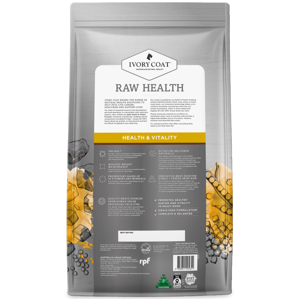 Raw Health & Vitality Kangaroo & Freeze Dried Lamb Adult Dry Dog Food