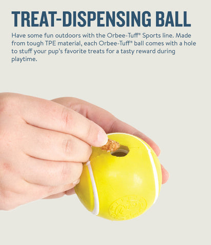 Planet Dog Orbee-Tuff Tennis Ball Treat-Dispensing Dog Chew Toy