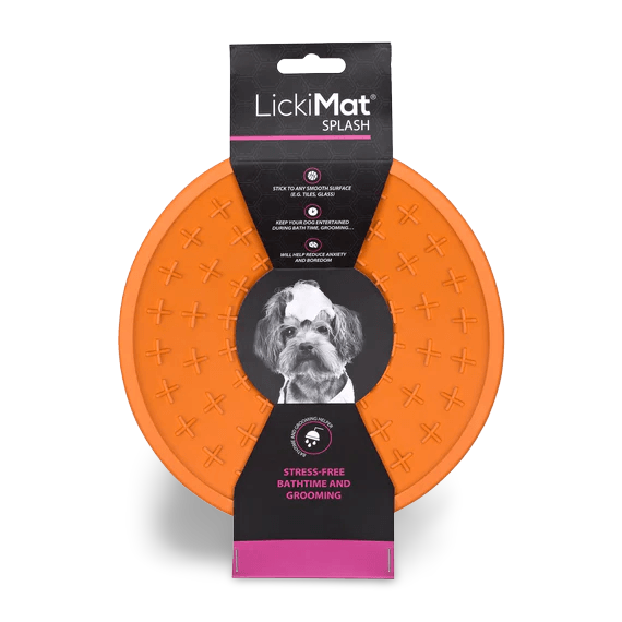 Splash Orange Suction Feeding Mat for Dogs