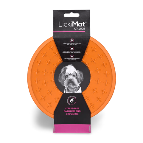 Splash Orange Suction Feeding Mat for Dogs