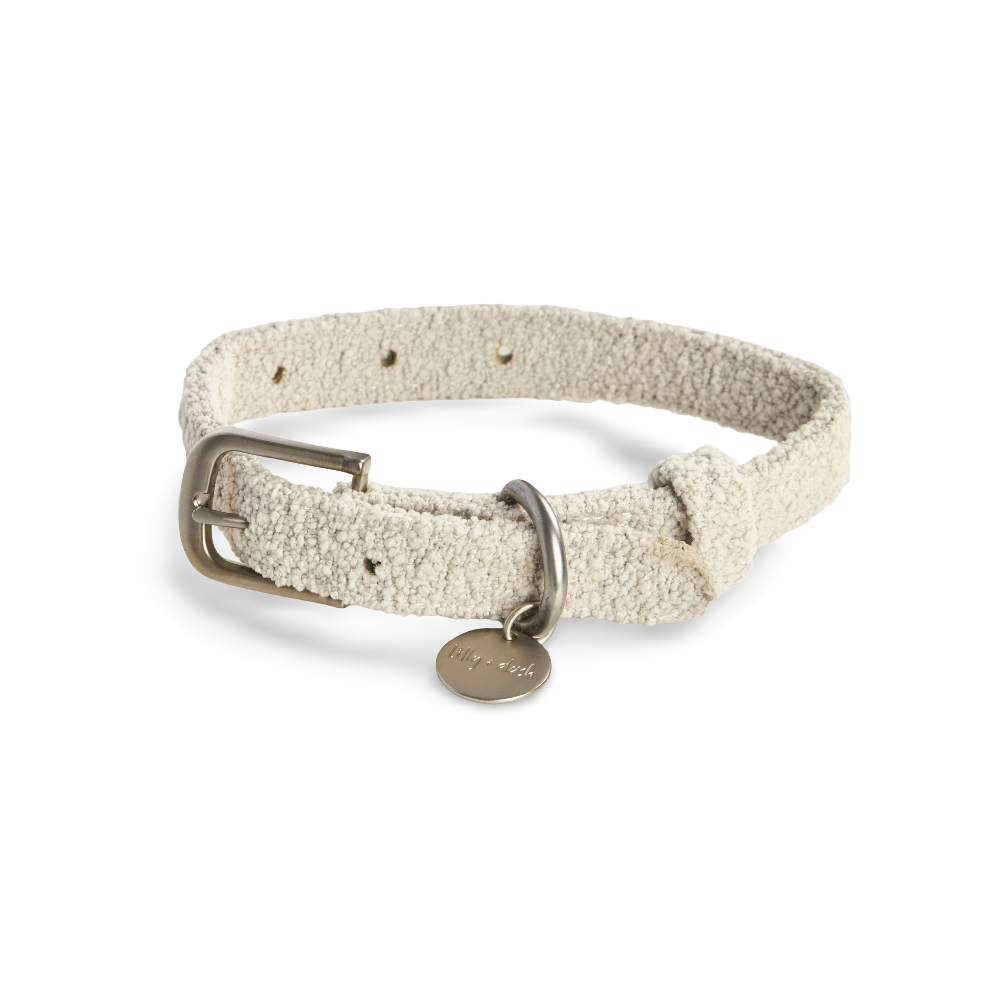 Boucle Dog Collar in Cloud Grey