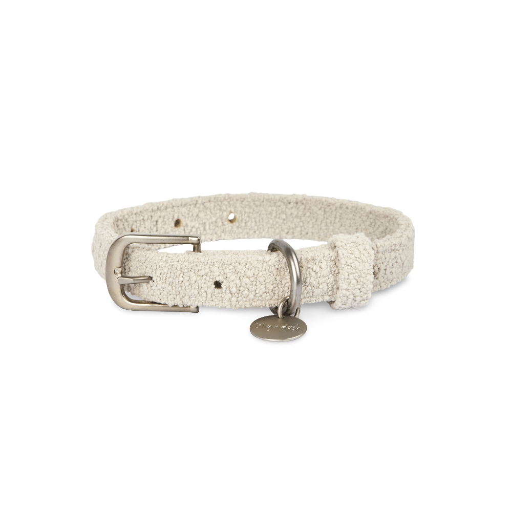 Boucle Dog Collar in Cloud Grey