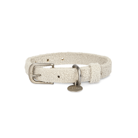 Boucle Dog Collar in Cloud Grey