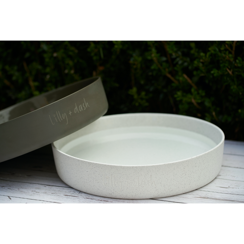 Dog Outdoor Water Bowl Milk Speckle