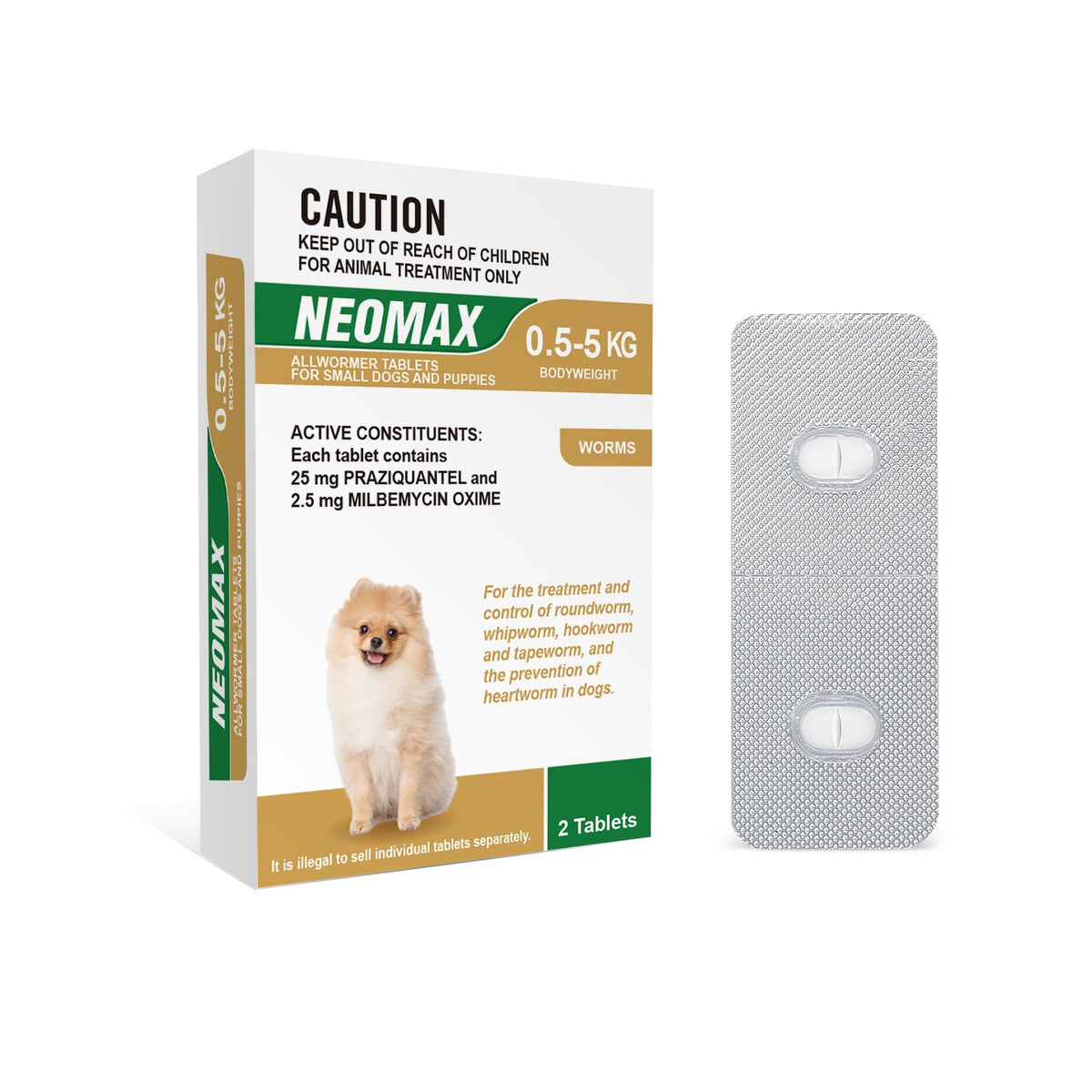 Neomax Allwormer Tablets for Small Dogs & Puppies 0.5-5kg