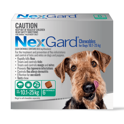 For Medium Dogs Flea & Tick Chews 10.1-25kg