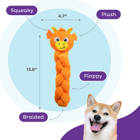 Nina Ottosson Silly Twistiez Dragon Puzzle Plush Dog Toy