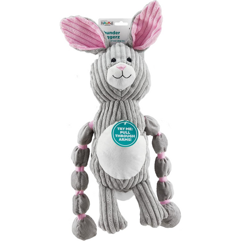 Outward Hound Thunder Tuggerz Bunny Plush Dog Toy Grey