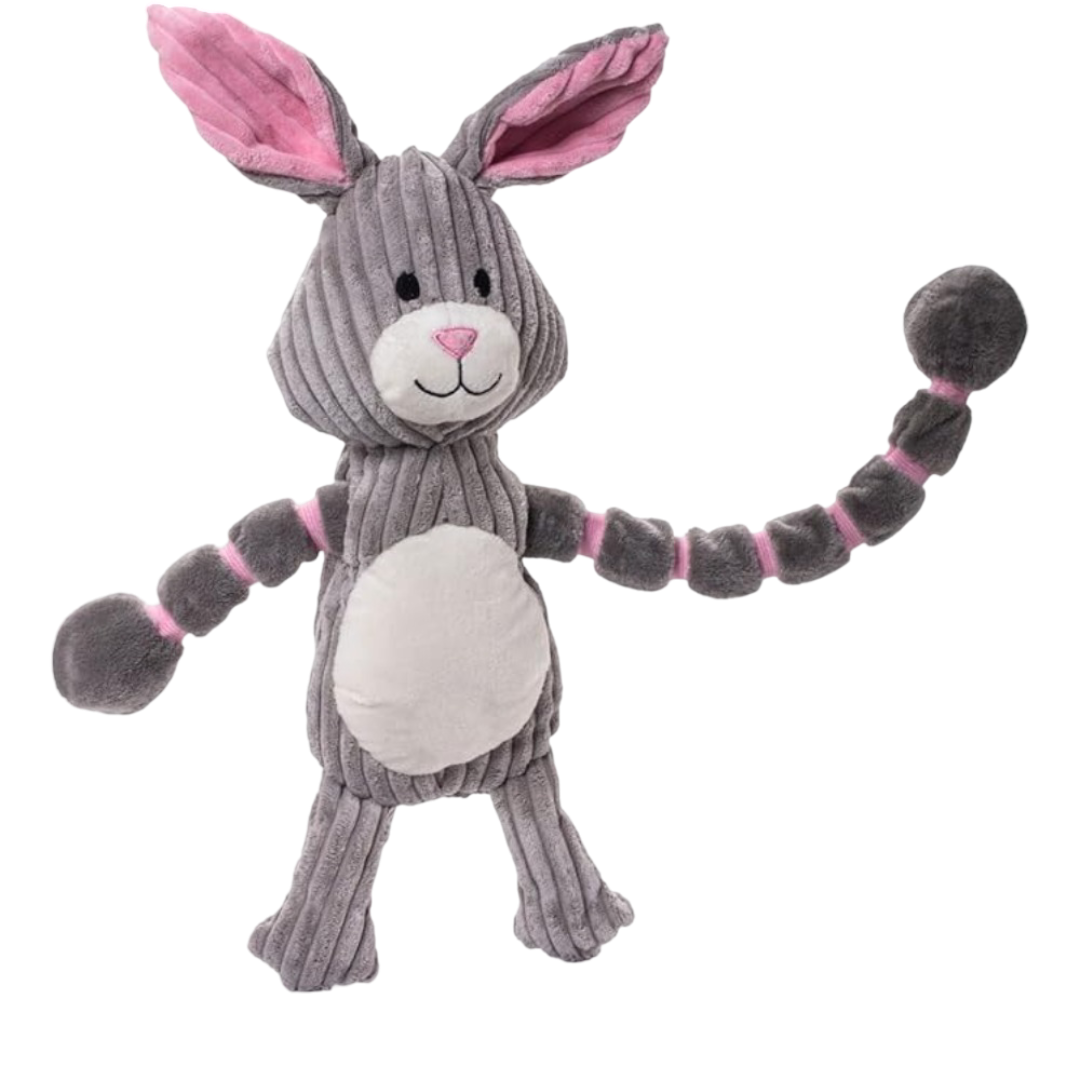 Outward Hound Thunder Tuggerz Bunny Plush Dog Toy Grey