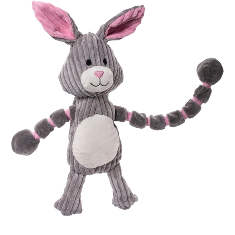 Outward Hound Thunder Tuggerz Bunny Plush Dog Toy Grey
