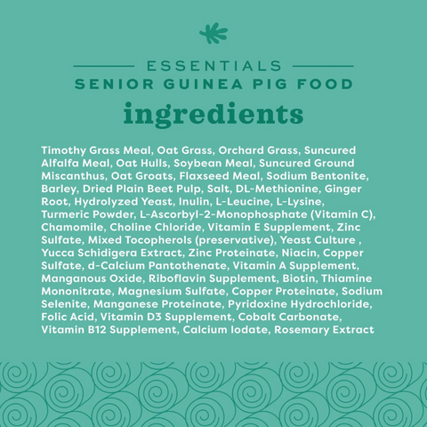Essentials Senior Guinea Pig Food With Aging Digestive Support