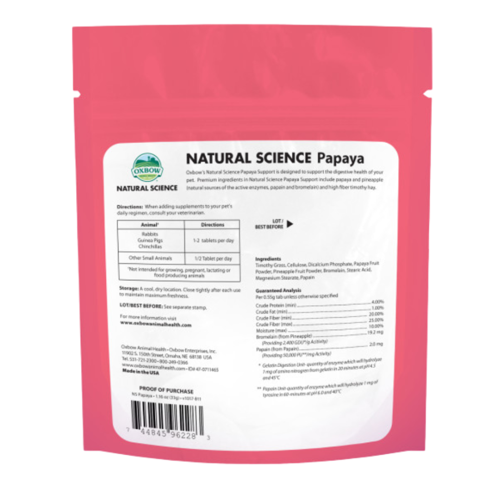 Natural Science Papaya Support Small Animal Supplement Treats