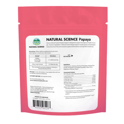 Natural Science Papaya Support Small Animal Supplement Treats