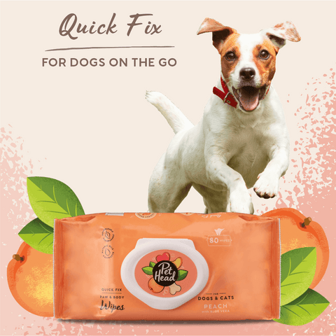 Quick Fix Peach Cleaning Wipes For Dogs
