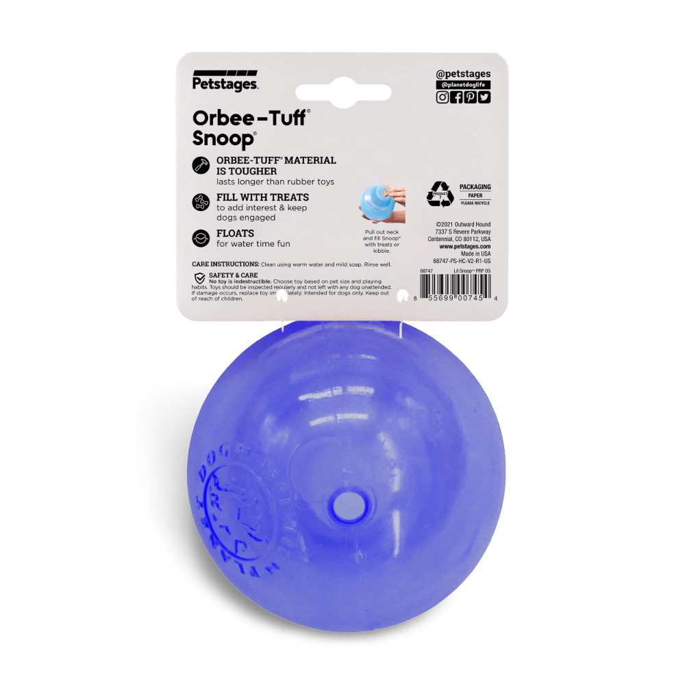 Orbee Lil Snoop Interactive Feeding Dog Toy Purple