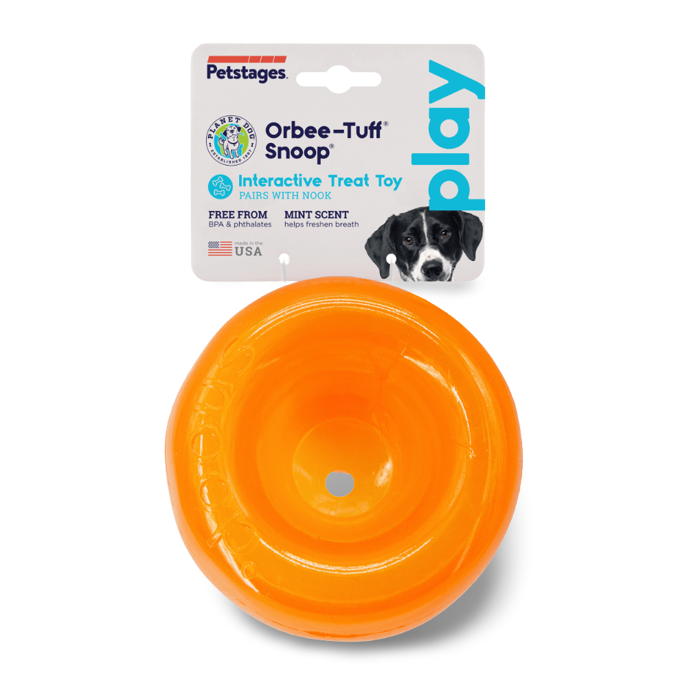 Orbee Tuff Snoop Interactive Dog Toy Orange