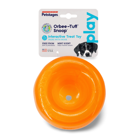 Orbee Tuff Snoop Interactive Dog Toy Orange