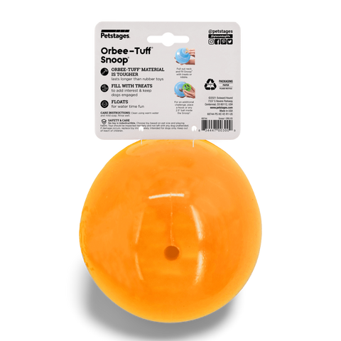 Orbee Tuff Snoop Interactive Dog Toy Orange