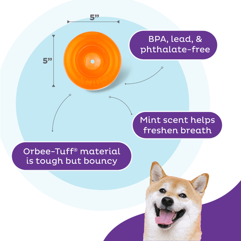 Orbee Tuff Snoop Interactive Dog Toy Orange
