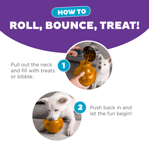 Orbee Tuff Snoop Interactive Dog Toy Orange