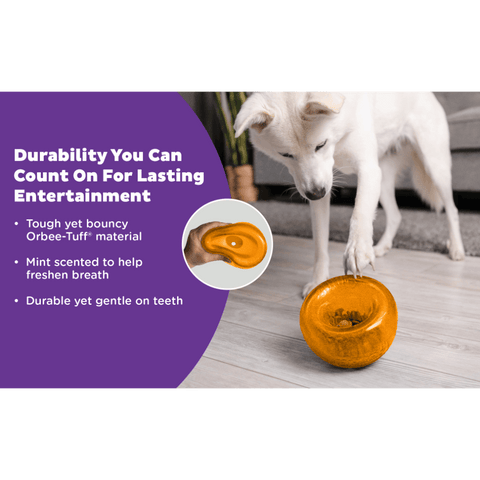 Orbee Tuff Snoop Interactive Dog Toy Orange