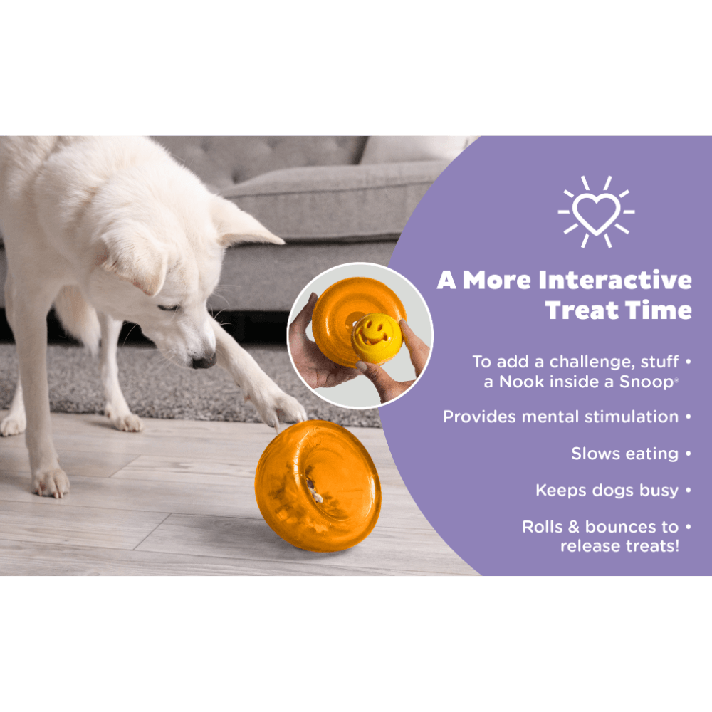 Orbee Tuff Snoop Interactive Dog Toy Orange