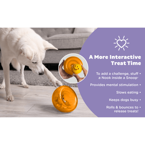 Orbee Tuff Snoop Interactive Dog Toy Orange