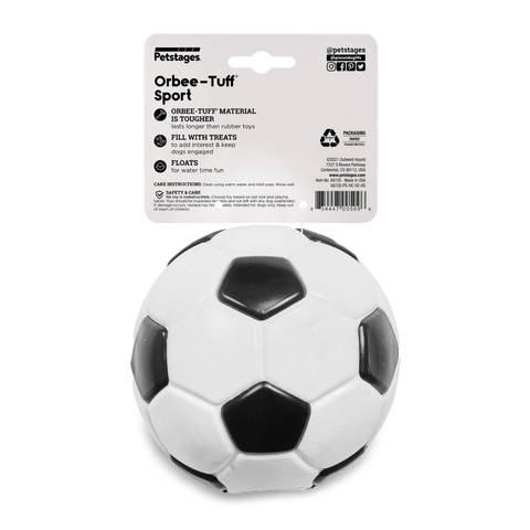Soccer Ball Dog Treat Dispensing Toy White